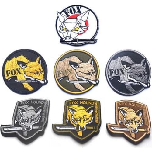 Embroidery Armband Loop And Hook MGS Metal Gear Solid Fox Hound Patches Army Without Borders Armband Army Combat Badge