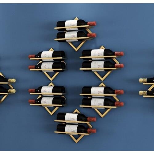 Wall Mounted Metal Wine Rack 3 Long Stem Glass Holder Wine Bottle Display Storage Organizer for Kitchen Bar Home Decoration