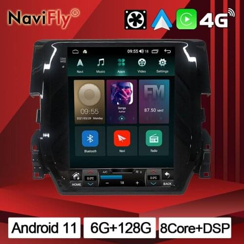 NaviFly 9.7'' IPS Screen 8cores 6G+128G Car Radio GPS Android 11 For Honda Civic 10 FC FK 2015 - 2020 Carplay DSP 4G LTE 7862