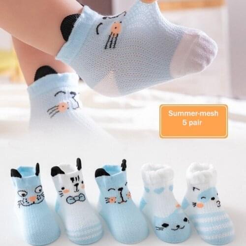 5 Pairs Baby Boys Spring/Autum Socks Cartoon Bear Kids Winter Cotton Breathable Keep Warm Floor Anti-skid Girls Boys Socks