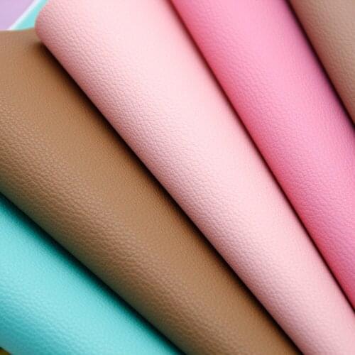 Solid Color Lychee Textured Faux Leather Sheets Synthetic Leather Fabric 20x33cm for DIY Earrings Hair Bows Crafts