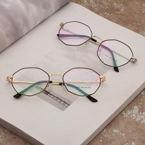 Eye Glasses Frames For Women Optical Glasses Frame Men Irregular Polygon Black Eyeglasses Mens Luxury Clear Glasses 6044OLO