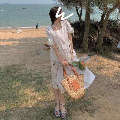 Dresses Women Mid-length Stand-up Collar Temperament Skirt Female Korean Version of The New Summer Loose Short-sleeved Dress