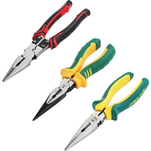 Long Nose Pliers Wires Stripper Cutters Multi Function Clamp Cable Wire Stripping Professional Electricians Plier Tools Crimper