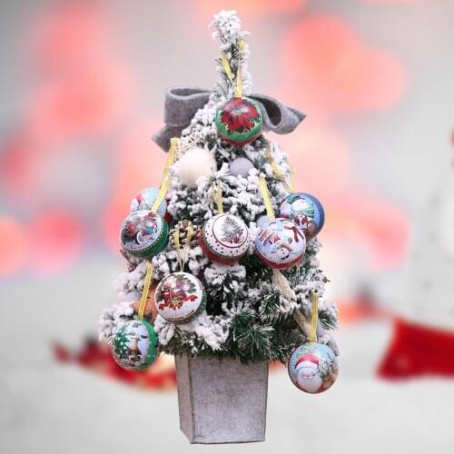 Festive Party Supplies Christmas Gift Holders 6.5CM Color Iron Candy Ball Box Decoration Products Hanging Pendant 10pc/lot