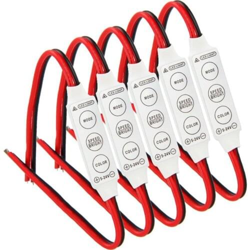 5 x 12V Wired Control Module with Strobe Flash For Car or Household LED Strip/Bulbs