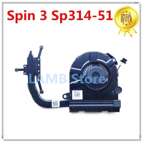 For Acer Spin 3 Sp314-51 Laptop Heatsink With Fan DLT023100AE PEK4600DV03 CSI4600DV03 60.GUWN1.002 100% Tested Fast Ship