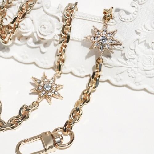 DIY 40cm-160cm Replacement Gold Metal Chain Shoulder Straps for Clutch Bags, Small Handbags Fashion 7mm Bag Handles Bag Straps