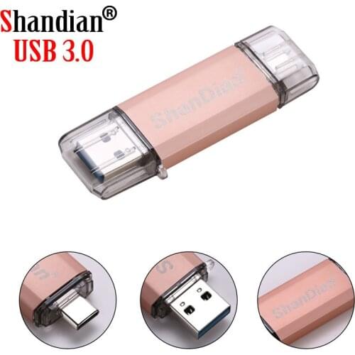 SHANDIAN USB 3.0 Type C OTG USB Flash Drive Usb 3.0 Pendrive for Type-C Mobile/PC 64GB 32GB 16GB High Speed Micro USB Stick