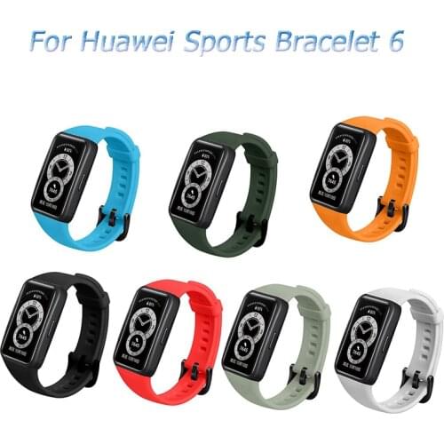 Silicone Strap For Huawei Sports Bracelet 6 Smart Watch Replacement Soft Sport Bracelet Wristband For Hauwei Band 6 Strap