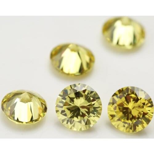 100pcs/lot 0.8mm~3.5mm Round Shape Loose CZ Stone Olive Yellow Color AAAAA Cubic zirconia Synthetic Gems For Jewelry DIY Stone