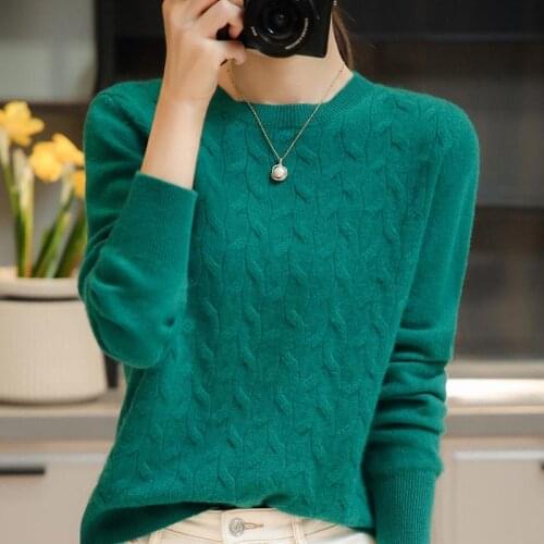 Smpevrg Pure Wool Sweater Women Winter Female Pullover Long Sleeve O-Neck Soft Knitted Clothing Jumpers Pull Femme Tops 7 Colors