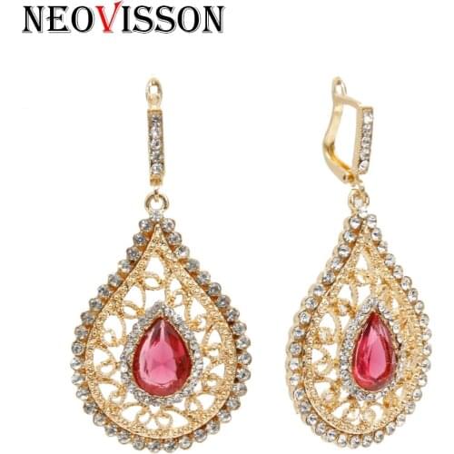 Neovisson Morocco Wedding Earring for Women Gold Color Ethnic Indian Jewelry