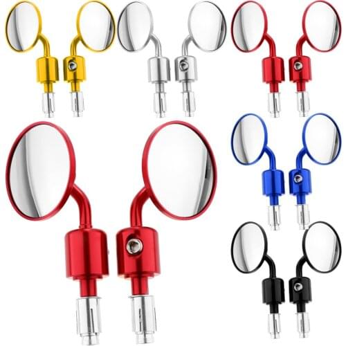 Universal Motorcycle Rear View Mirror 7/8 Inch Round Handle Bar Mount Side Mirrors for ATV Scooters Dirt Bike
