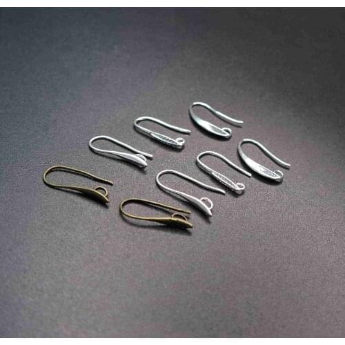 Vintage style mate silver antiqued bronze DIY hook earrings settings supplies 1702194