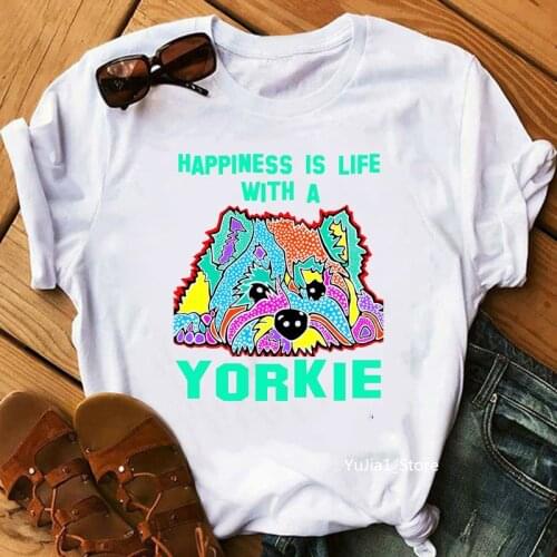 Yorkshirt Terrier Mom graphic tees women dog lover friends gift white t shirt femme camisetas mujer summer top female t-shirt