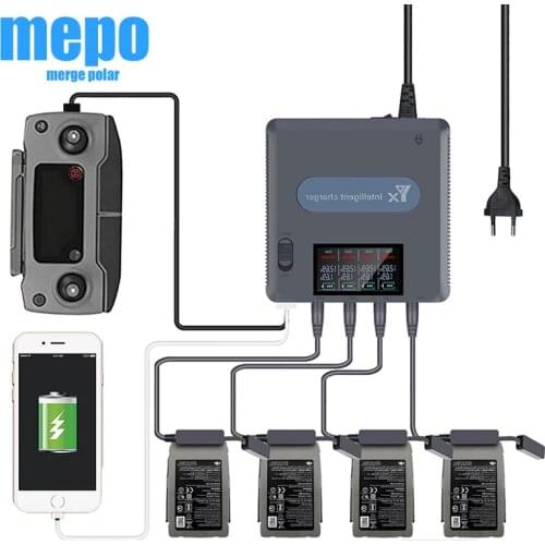 Mavic 2 Pro Charging Hub Remote Control Battery Charger for DJI Mavic 2 Zoom Drone Charge 4 Batteries Smartphone Multi Charger
