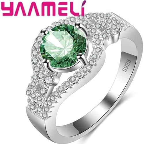 Wide Ring 925 Sterling Silver Embellished Crystal Stone Cubic Zirconia Multicolor Wedding Dance Party For Women