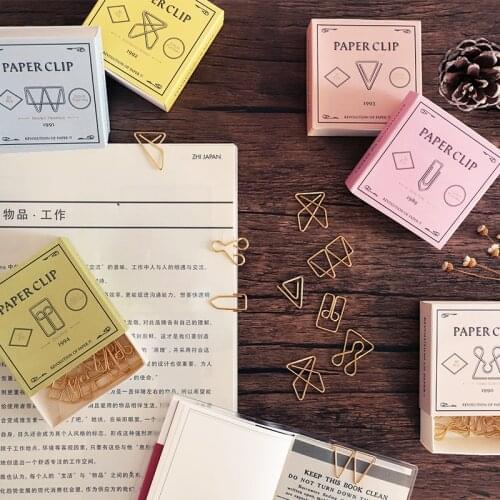 Gold Retro Paper Clip Office Supplies gold Bookmark Clipes Material Oficina Klips Paperclip Metal Clip Paper Clips Decorative