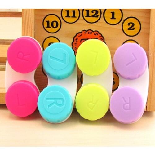 10PCS/LOT Contact Lens Case Candy Random Colored Lenses Box Contact Lens Cases Lenses Container Holder Mixed Color