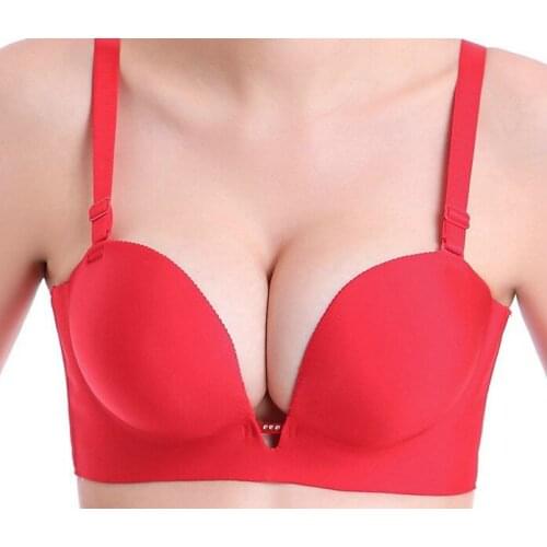 Bra vice milk gather together deep v bra lace luxury lingerie