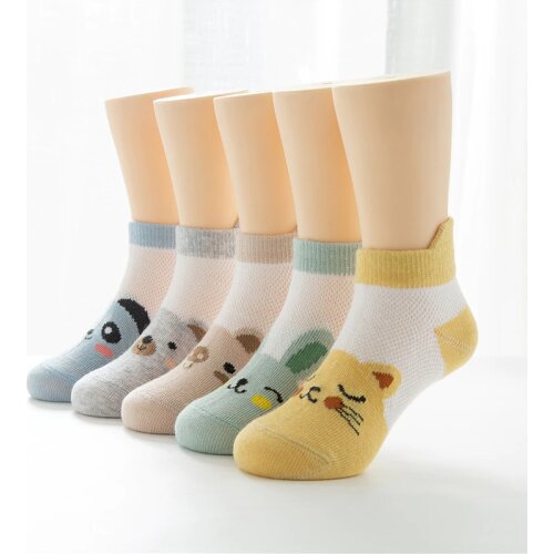 3 Pair Childrens Cotton Socks Cute Cartoon Animal Pattern Boy Socks Girls Non-slip Deodorant Breathable Sock Gift Wholesale
