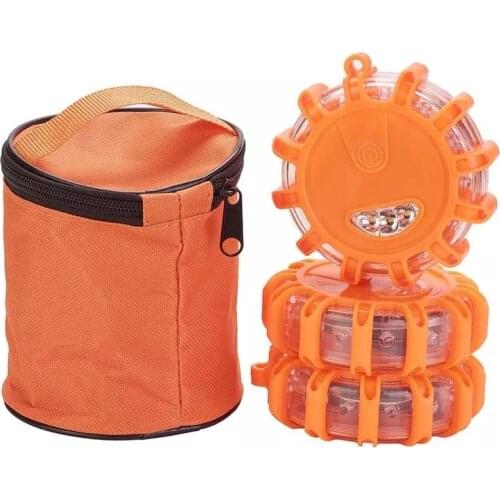 3pcs/set Car Emergency Beacon Sign Help Flash V16 Approved Dgt Road Flares Rescue Flashing Warning Police Lights Magnetic Strobe