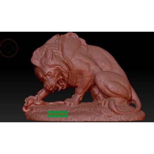 3D model stl format, 3D solid model rotation sculpture for cnc machine Lion hunt