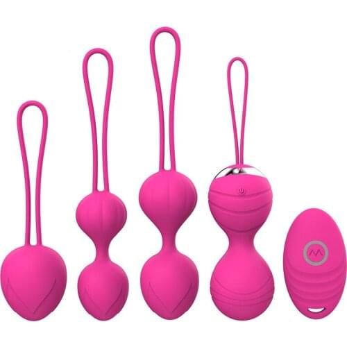 5pcs Vaginal Balls Tighten Exercise Kegel Ball Vibrating Eggs Silicone Ben Wa Balls G Spot Vibrator Erotic Sex Toys for Women