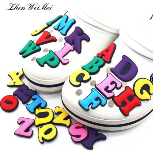 Shoe Accessories One Pcs Capital Letters Shoe Charms Decoration Colorful Shoe Accessories for Croc Jibz Kids Party Xmas Gift