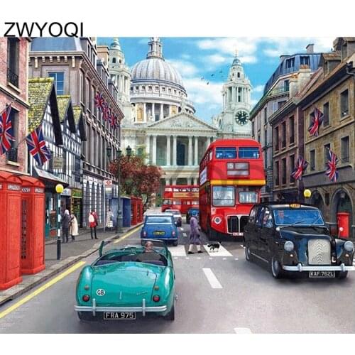 DIY 3D Diamond mosaic car Full Square Diamond embroidery Cross stitch car bus street Full Round Diamond painting car bus street