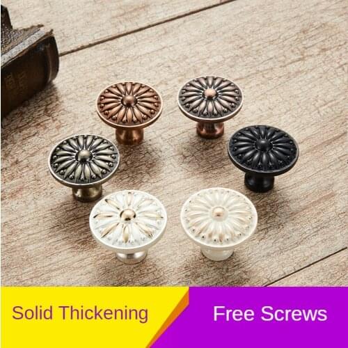 Antique Red/Green Bronze Furniture Handle Single Hole Zinc Alloy Wardrobe Drawer Knob Classic Ivory White Cabinet Door Handle