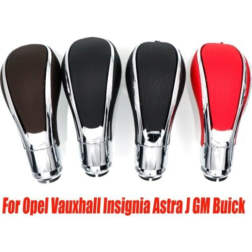 Automatic Transmission Gear Shift Knob Shifter Lever Stick For Opel Vauxhall Insignia Astra J GM Buick Red PU Leather with hole