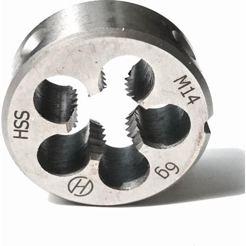 Free shipping of 1PC HSS6542 made M14*1.0/1.25/1.5/2.0mm HSS machine die special for machine threading SS steel metal workpiece