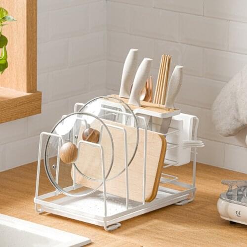 Kitchen Knife Holder Ground Model Multifunctional Integrated Storage Cutting Board Rack Cutting Board Chopstick Tube Pot Cover