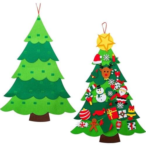 Childrens Crafts DIY Felt Christmas Tree Christmas Decoration for Home New Year Christmas Ornaments Santa Claus Xmas Kids Gifts