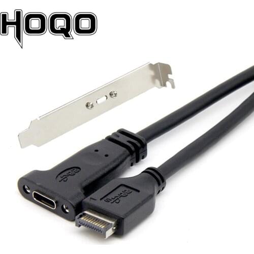 USB 3.1 Type E to USB 3.1 Type C Female Extension Cable with Panel Mount Screw,Motherboard Type E to USB-C Type Front Panel Cord