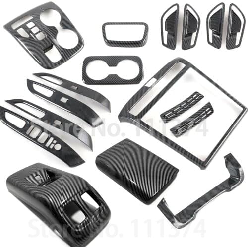 Carbon Interior Protective For Hyundai Tucson 2021 2022 NX4 Glass Switch Air Outlet Armrest Gearbox Water cup Frame Accessories