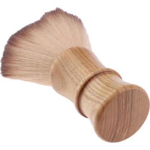 Lightweight Hair Cutting Neck Duster Brush Professional Barber Natural Fiber Wooden Handle Cutting Kits