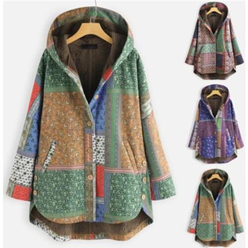Ethnic Style Cotton Clothes 2021 Fashion Cotton Linen Hooded Cotton Coat Plush Loose 2021 Autumn And Winter New