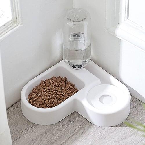 Pawstrip Corner Dog Bowl Cat Dog Automatic Drinking Bowl Pet Automatic Feeder Cat Water Dispenser Drinking Dog Feeder 500ml