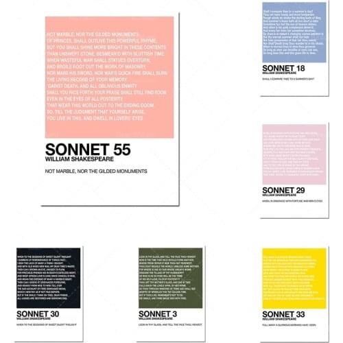 Shakespeare Sonnets: Quotation Posters-Literary and Art Prints-Poetry Art Prints-Shakespeare Art Prints