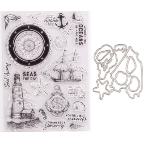 KLJUYP Seas Transparent Clear Silicone Stamp Cutting Dies Set for DIY scrapbooking/photo album Decorative