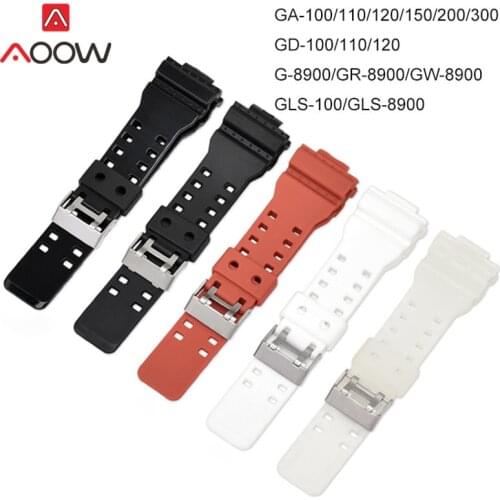 High Quality PU Watchband for Casio G-Shock GA-110 GA-100 G-8900 16mm Men Sports Waterproof Replacement Bracelet Band Strap