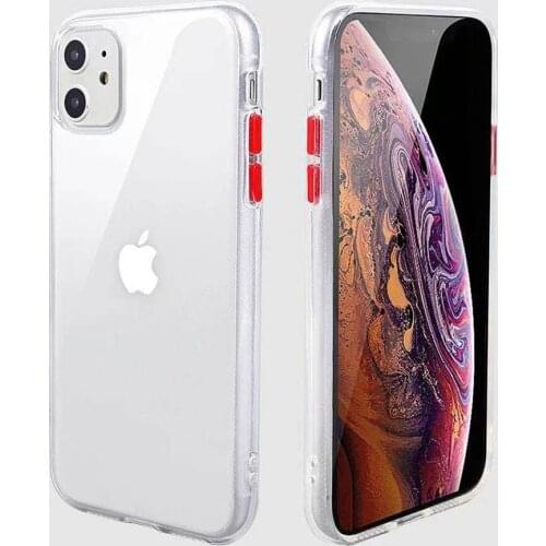 Luxury color button clear Case For Iphone 12 PRO MAX XS/Xr/6/7/8 Plus 11 Cover Shockproof Slim Soft TPU Phone Bumper 10pcs/Lot