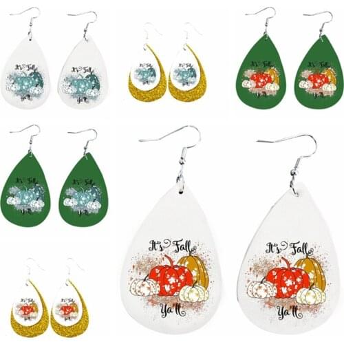 Its Fall Year Faux Leather Earrings Two Layers Handmade Bulk Order Wholesale