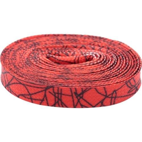 7MM Red Black Thunder Pattern Heat Transfer Printing Shoelace Unisex For Trendy Shoe Easy Bootslace Walking Soft Cord