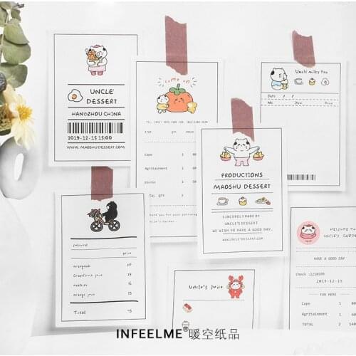 Bill Collection Series Daily Life Writing Paper Sticky Memo Pad Message Notes Decorative Notepad Paper Stationery Office