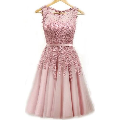 A-Line Tulle Homecoming Dresses Sweetheart Mini Graduation Dresses Sash Lace Appliques Beadings Prom Women