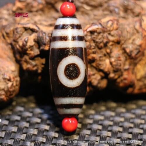 Treasure Magic Power Magic LKbrother Magic Energy Tibetan Old Agate 1 Eye Double Peak Big Drum Shape dZi Bead UPD0624
